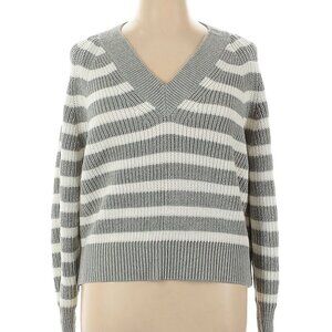 A New Day Gray White Striped Sweater Size XXL EUC